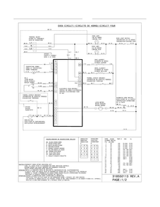 Wiring Diagram Diagram and Parts List for FFES3015LSD  Frigidaire Range