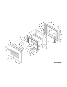 Door Diagram and Parts List for FGES3065PBG  Frigidaire Range