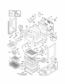 Body Diagram and Parts List for 79095053310  Kenmore Range