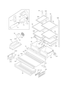 Shelves Diagram and Parts List for FPHF2399MF7  Frigidaire Refrigerator