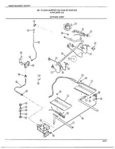 30" Floor/burner Assy Diagram and Parts List for 2478A  Frigidaire Range