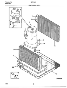 Compressor Parts Diagram and Parts List for 5177004A  Frigidaire Air Conditioner