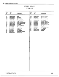 Freezer 13 Cubic Feet Page 4 Diagram and Parts List for 43251-0B  Frigidaire Freezer