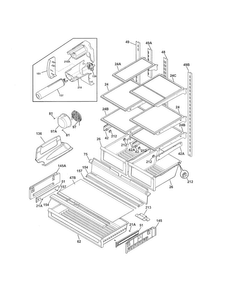 Shelves Diagram and Parts List for FGHB2866PF1  Frigidaire Refrigerator