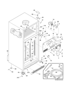 Cabinet Diagram and Parts List for LGHT2137LP9  Frigidaire Refrigerator