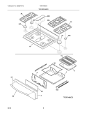 TOP/DRAWER Diagram and Parts List for FGF348KCG  Frigidaire Range