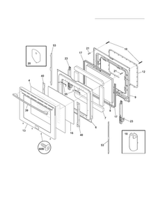 Door Diagram and Parts List for CPEF3081MFA  Frigidaire Range