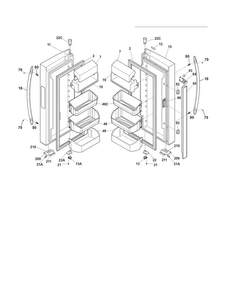 Fresh Food Door Diagram and Parts List for FGHG2344MF4  Frigidaire Refrigerator