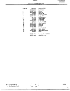 Window Mounting Parts Page 2 Diagram and Parts List for 5263004B  Frigidaire Air Conditioner