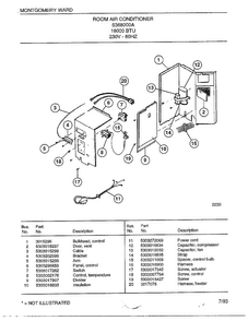 Room Air Conditioner Page 3 Diagram and Parts List for 5368000A  Frigidaire Air Conditioner