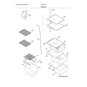 Shelves Diagram and Parts List for LFSS2312TD3  Frigidaire Refrigerator