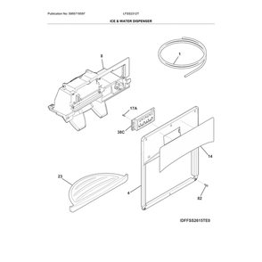 Ice And Water Dispenser Diagram and Parts List for LFSS2312TD3  Frigidaire Refrigerator