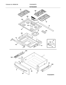 Top/drawer Diagram and Parts List for FGGS3065PFS  Frigidaire Range