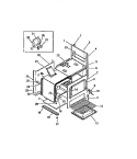 OVEN CAVITY, PANELS, FRAME Diagram and Parts List for G21CW0  Frigidaire Range