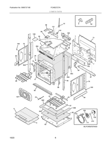 Lower Oven Diagram and Parts List for FCWD2727ABF  Frigidaire Wall Oven