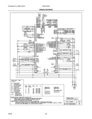 Wiring Diagram Diagram and Parts List for FGET2766UDA  Frigidaire Wall Oven