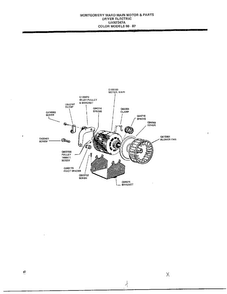 Main Motor And Parts Diagram and Parts List for 7347A  Frigidaire Dryer