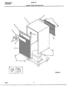 Cabinet Front And Wrapper Diagram and Parts List for 9330201  Frigidaire Dehumidifier