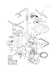 Motor & Pump Diagram and Parts List for EDW7505HSS1B  Electrolux Dishwasher