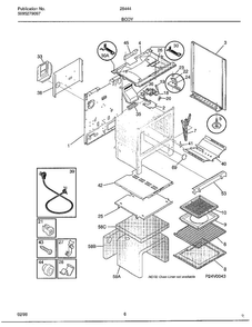 Body Diagram and Parts List for 284440B  Frigidaire Range