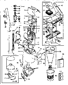 Handle And Attachments Diagram and Parts List for 2043499990  Kenmore Upright Vacuum