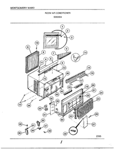 Room Air Conditioner Diagram and Parts List for 5263004  Frigidaire Air Conditioner