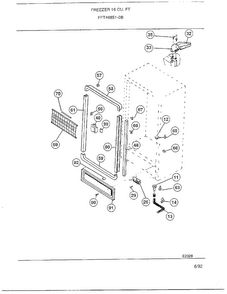 Freezer 16 Cubic Feet Page 3 Diagram and Parts List for 46851-0B  Frigidaire Freezer