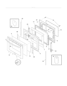 Door Diagram and Parts List for LGEF3045KFH  Frigidaire Range
