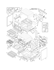 Body Diagram and Parts List for FGGF301DNWA  Frigidaire Range