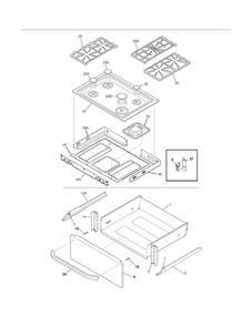 Top/drawer Diagram and Parts List for CFDS3035LS3  Frigidaire Range