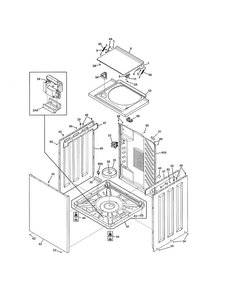 Lower Cabinet/top Diagram and Parts List for FFLE2022MW2  Frigidaire Washer Dryer Combo