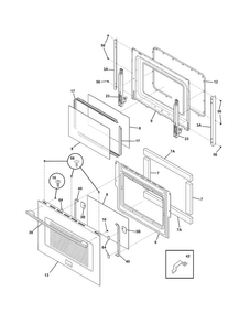 Doors Diagram and Parts List for FPET2785KFB  Frigidaire Wall Oven