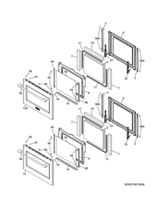 Doors Diagram and Parts List for FPET3077RFA  Frigidaire Wall Oven