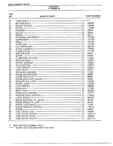 Freezer Page 4 Diagram and Parts List for 46856B-7  Frigidaire Freezer