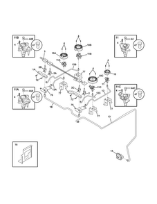 Burner Diagram and Parts List for CGDS3065KF6  Frigidaire Range
