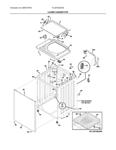 Lower Cabinet/Top Diagram and Parts List for FLCE7522AW2  Frigidaire Washer Dryer Combo