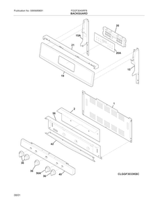 Backguard Diagram and Parts List for FGGF3045RFB  Frigidaire Range