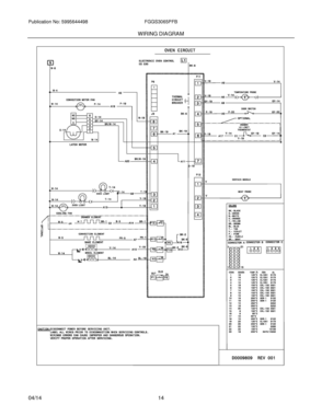 12 - WIRING DIAGRAM Diagram and Parts List for FGGS3065PFB  Frigidaire Range