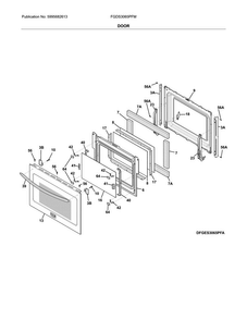 Door Diagram and Parts List for FGDS3065PFM  Frigidaire Range