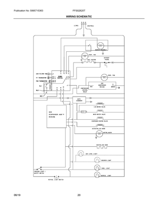Wiring Schematic Diagram and Parts List for FFSS2625TP2  Frigidaire Refrigerator