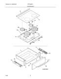TOP / DRAWER Diagram and Parts List for BFES368EC1  Frigidaire Wall Oven