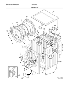 Cabinet/top Diagram and Parts List for FAFW3001LW6  Frigidaire Washer