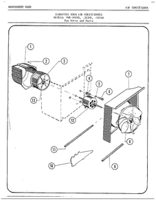 Fan Motor Diagram and Parts List for 5559B  Frigidaire Air Conditioner