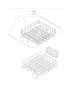 Racks Diagram and Parts List for FFBD2406NS0A  Frigidaire Dishwasher