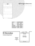 COVER Diagram and Parts List for PLEF398DCB  Frigidaire Range