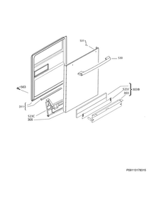 Door Diagram and Parts List for EI24ID30QW3B  Electrolux Dishwasher
