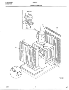 Compressor Parts Diagram and Parts List for 5068007B  Frigidaire Air Conditioner