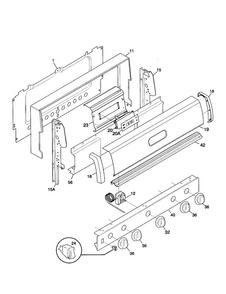 Backguard Diagram and Parts List for TGF324WHSA  Tappan Range