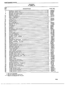 Freezer Page 6 Diagram and Parts List for 49647-7C  Frigidaire Freezer