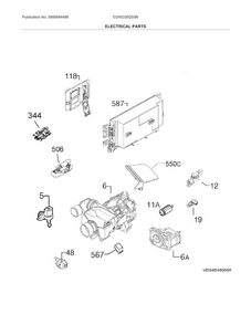 Electrical Parts Diagram and Parts List for EI24ID30QS5B  Electrolux Dishwasher